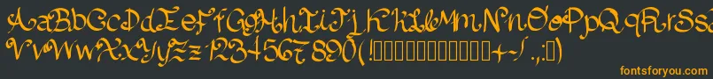 Lazydog Font – Orange Fonts on Black Background