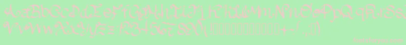 フォントLazydog – 緑の背景にピンクのフォント