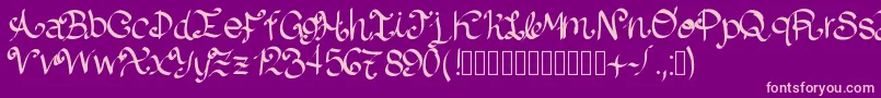 フォントLazydog – 紫の背景にピンクのフォント