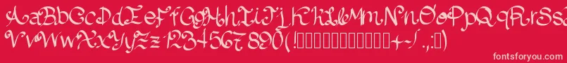 Lazydog Font – Pink Fonts on Red Background