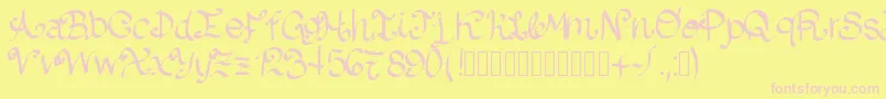 Lazydog Font – Pink Fonts on Yellow Background