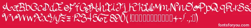 フォントLazydog – 赤い背景に白い文字