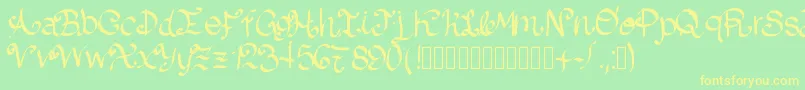 Lazydog-fontti – keltaiset fontit vihreällä taustalla