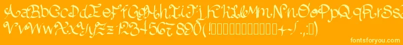 Шрифт Lazydog – жёлтые шрифты на оранжевом фоне