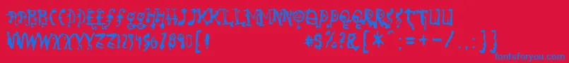 Шрифт So – синие шрифты на красном фоне