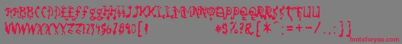 So-Schriftart – Rote Schriften auf grauem Hintergrund