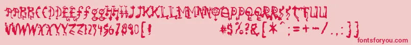 So Font – Red Fonts on Pink Background