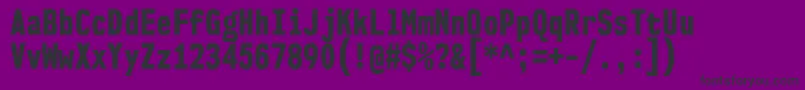 Czcionka Nk57MonospaceCdEb – czarne czcionki na fioletowym tle