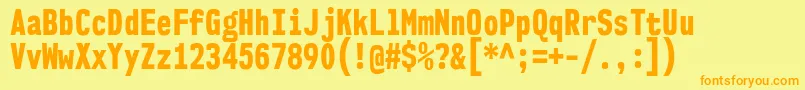 Nk57MonospaceCdEb Font – Orange Fonts on Yellow Background