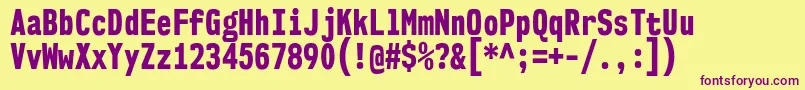 Nk57MonospaceCdEb Font – Purple Fonts on Yellow Background