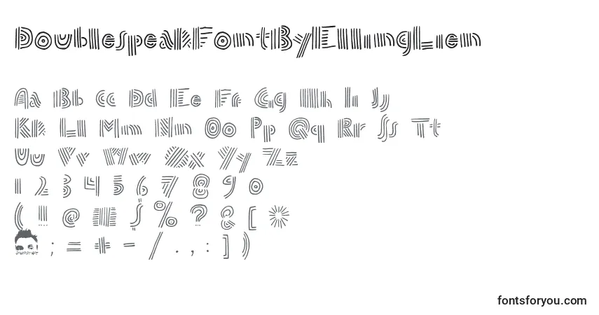 Шрифт DoublespeakFontByEllingLien – алфавит, цифры, специальные символы