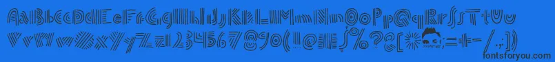 Fonte DoublespeakFontByEllingLien – fontes pretas em um fundo azul