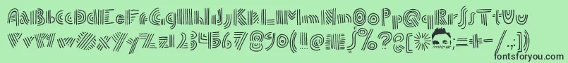 Fonte DoublespeakFontByEllingLien – fontes pretas em um fundo verde