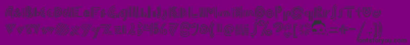 DoublespeakFontByEllingLien-Schriftart – Schwarze Schriften auf violettem Hintergrund