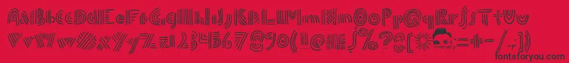 Fonte DoublespeakFontByEllingLien – fontes pretas em um fundo vermelho