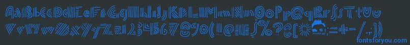 DoublespeakFontByEllingLien Font – Blue Fonts on Black Background