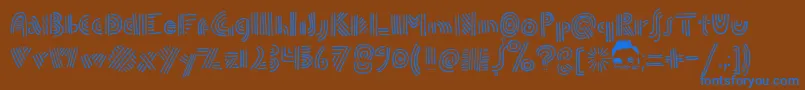 DoublespeakFontByEllingLien Font – Blue Fonts on Brown Background