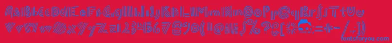 DoublespeakFontByEllingLien Font – Blue Fonts on Red Background