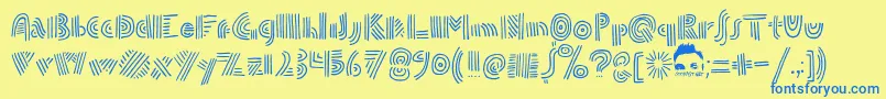 DoublespeakFontByEllingLien Font – Blue Fonts on Yellow Background