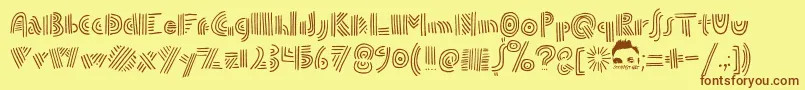 DoublespeakFontByEllingLien Font – Brown Fonts on Yellow Background