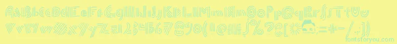 Fonte DoublespeakFontByEllingLien – fontes verdes em um fundo amarelo