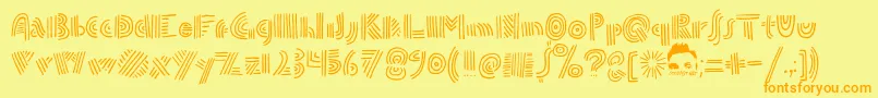 Fonte DoublespeakFontByEllingLien – fontes laranjas em um fundo amarelo