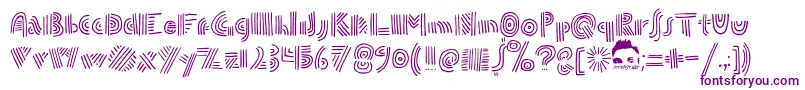 DoublespeakFontByEllingLien-Schriftart – Violette Schriften auf weißem Hintergrund