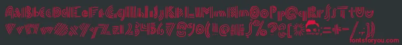 フォントDoublespeakFontByEllingLien – 黒い背景に赤い文字