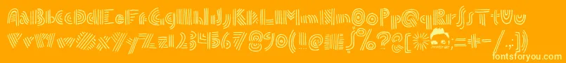 DoublespeakFontByEllingLien Font – Yellow Fonts on Orange Background