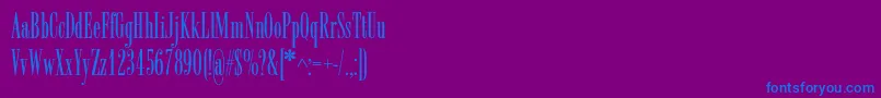 フォントRadarc – 紫色の背景に青い文字