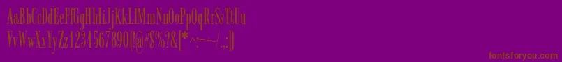 Radarc-fontti – ruskeat fontit violetilla taustalla