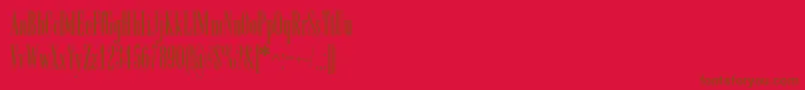 フォントRadarc – 赤い背景に茶色の文字