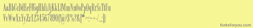 フォントRadarc – 黄色の背景に灰色の文字