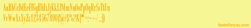 Radarc-fontti – oranssit fontit keltaisella taustalla