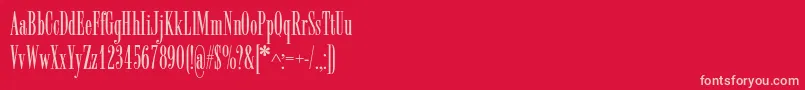 フォントRadarc – 赤い背景にピンクのフォント