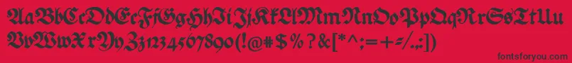 Ehmckefederfraktur Font – Black Fonts on Red Background