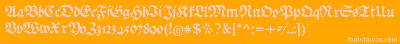 Ehmckefederfraktur Font – Pink Fonts on Orange Background