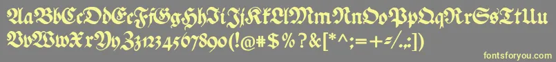 Fonte Ehmckefederfraktur – fontes amarelas em um fundo cinza
