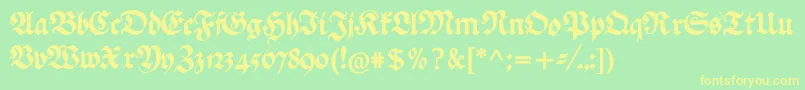 Ehmckefederfraktur Font – Yellow Fonts on Green Background