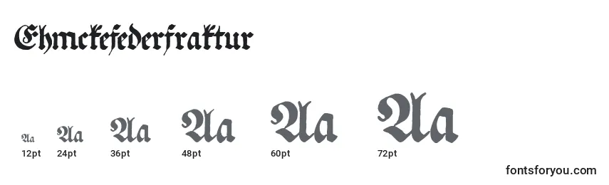 Размеры шрифта Ehmckefederfraktur