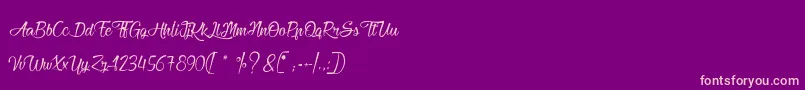 HeartbeatInChristmas Font – Pink Fonts on Purple Background