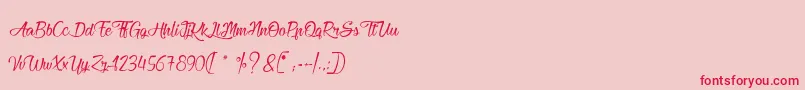 HeartbeatInChristmas-Schriftart – Rote Schriften auf rosa Hintergrund