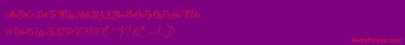 HeartbeatInChristmas-Schriftart – Rote Schriften auf violettem Hintergrund