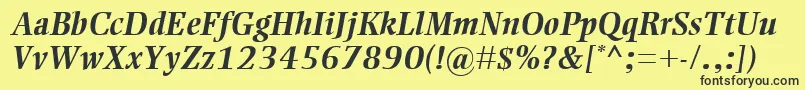 EllingtonMtBolditalic Font – Black Fonts on Yellow Background