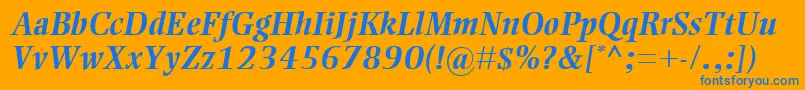 EllingtonMtBolditalic Font – Blue Fonts on Orange Background