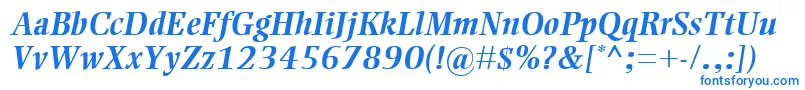 EllingtonMtBolditalic Font – Blue Fonts on White Background