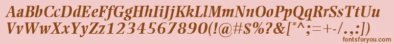 EllingtonMtBolditalic Font – Brown Fonts on Pink Background