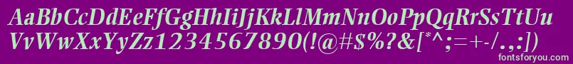 EllingtonMtBolditalic Font – Green Fonts on Purple Background