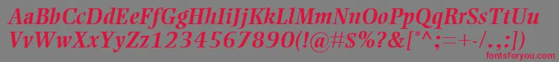 EllingtonMtBolditalic Font – Red Fonts on Gray Background