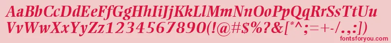 EllingtonMtBolditalic Font – Red Fonts on Pink Background